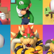 Mario, Luigi and their friends play video games in multi-screen mode.